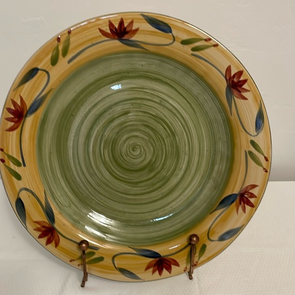 COPY - Pier 1 Elizabeth  Hand Painted  Ceramic 14” Deep Dish Serving Platter - Picture 2 of 8